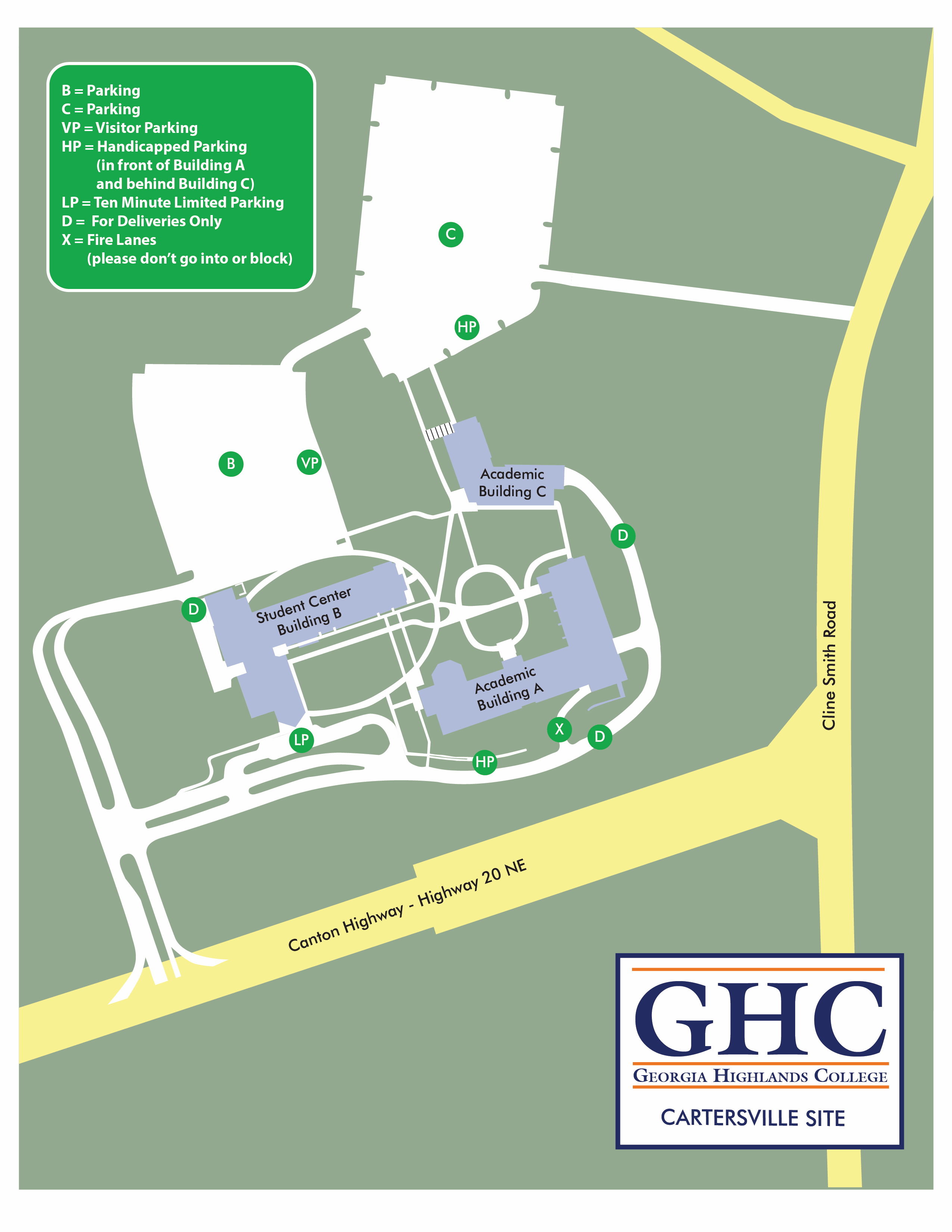 Complex map showing Cartersville Campus.