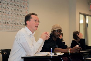 instructor addressing classroom