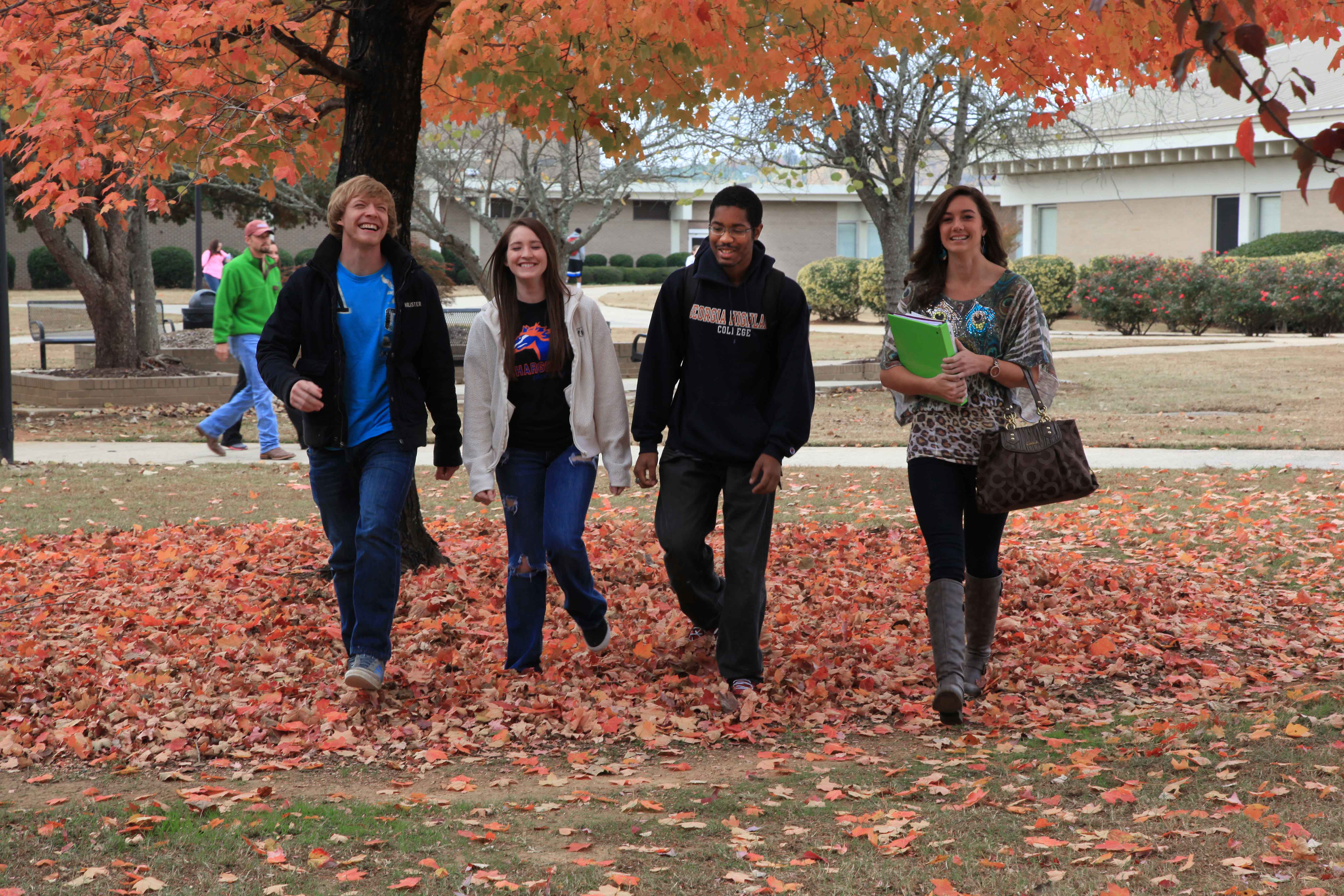 students walking