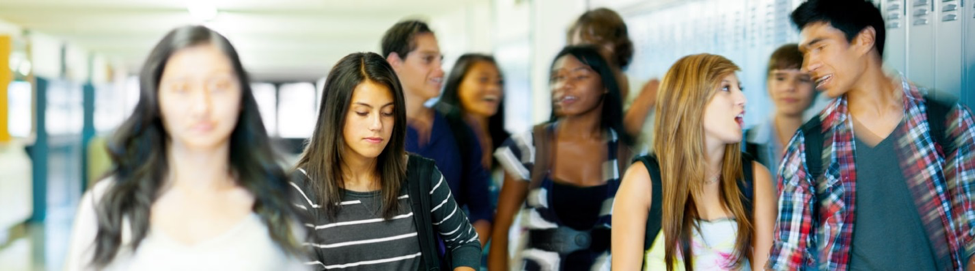 students in hallway