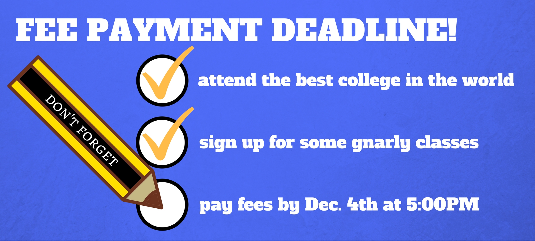 fee payment deadline Highlands College