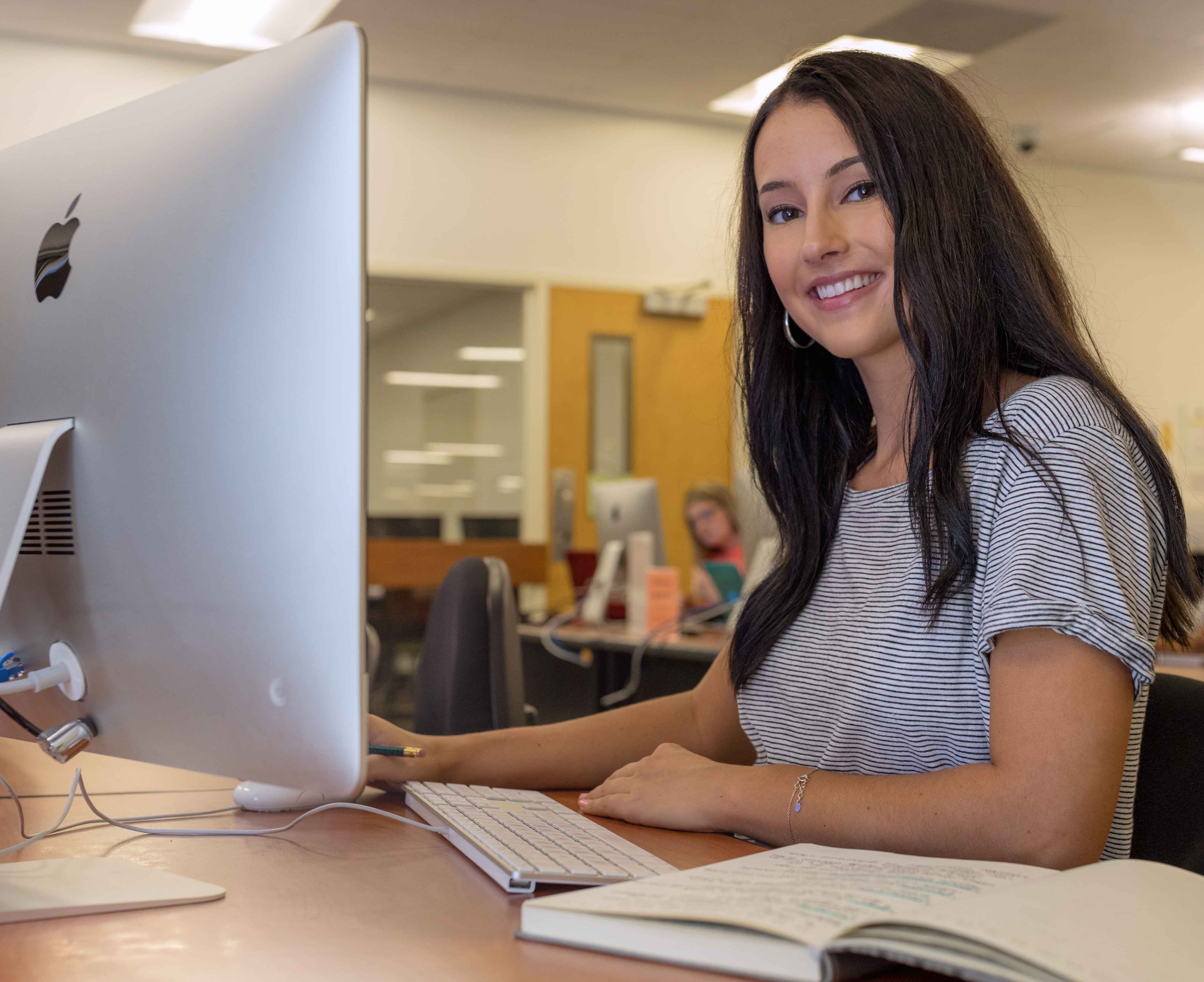 student at computer