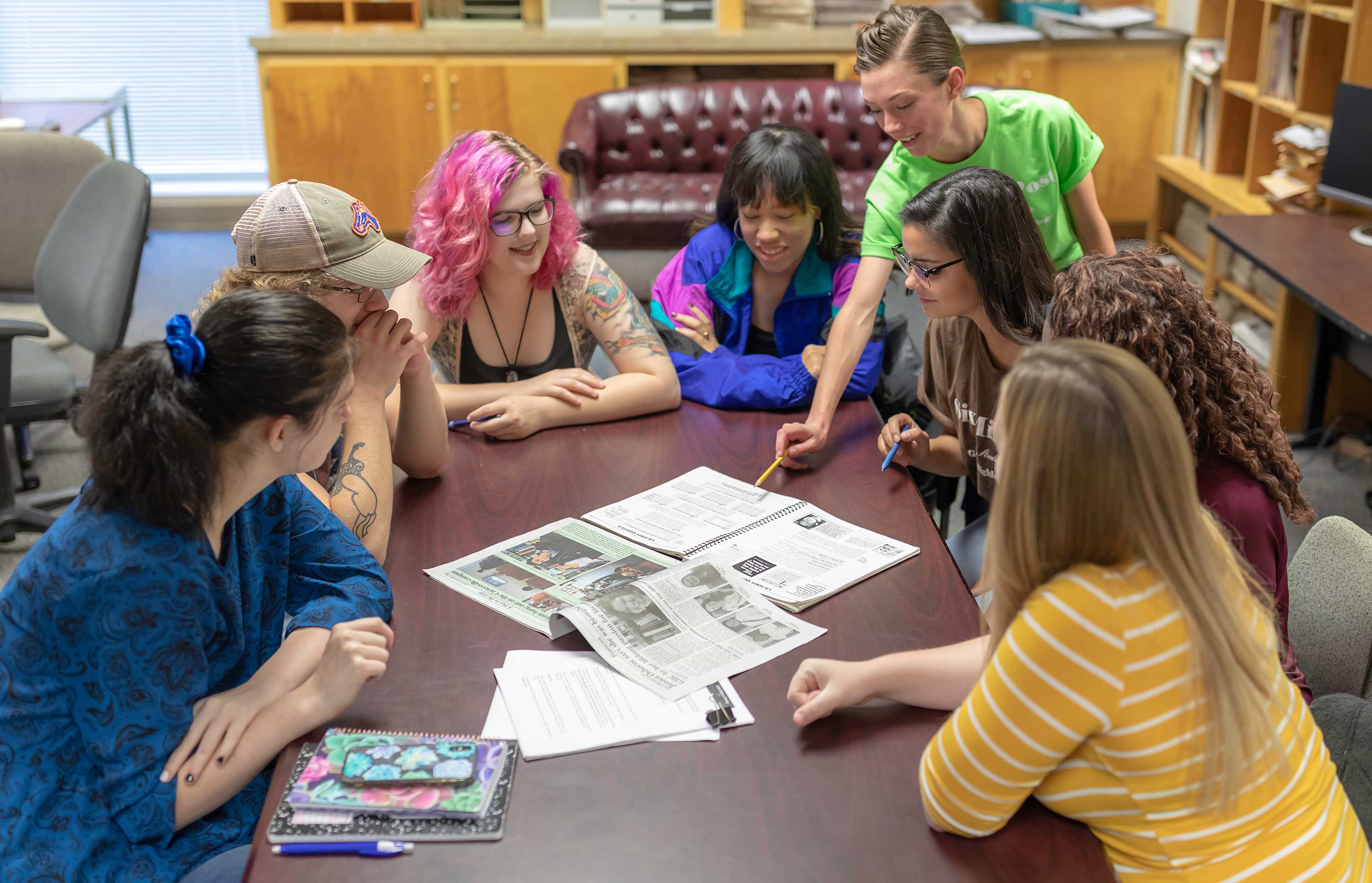 students in meeting