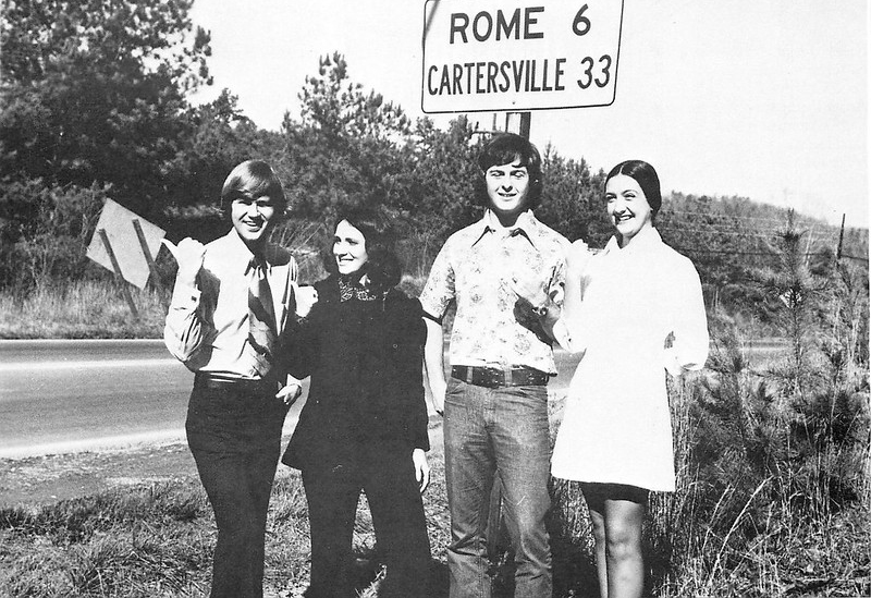 Floyd Junior College staff members for the Six Mile Post in 1974
